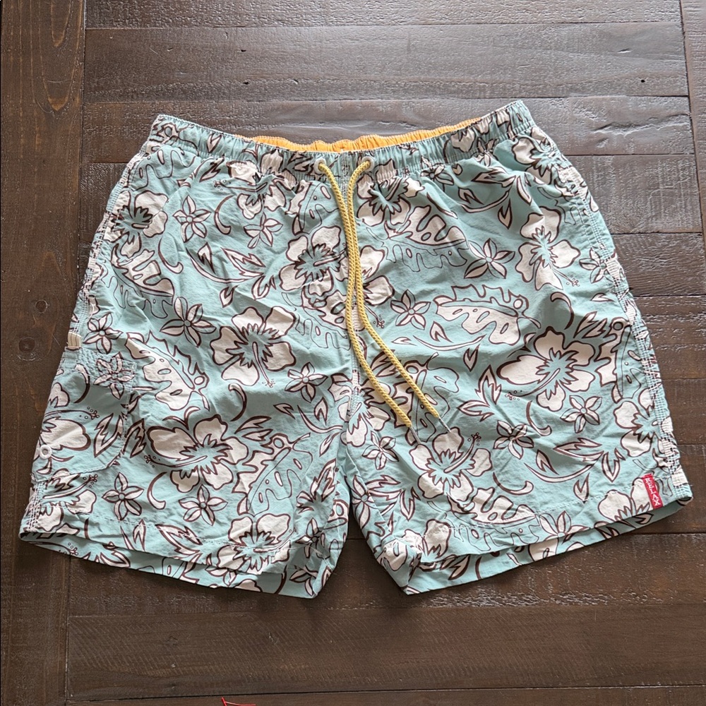 Tommy Bahama Relax Men’s Blue Floral Tropical Swim Trunks Nautical Boating Beach